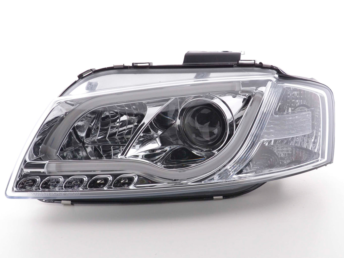 Scheinwerfer Set Daylight LED TFL-Optik Audi A3 Typ 8P/8PA 03-08 chrom Scheinwerfer Set Daylight LED TFL-Optik Audi A3 Typ 8P/8PA 03-08 chrom
